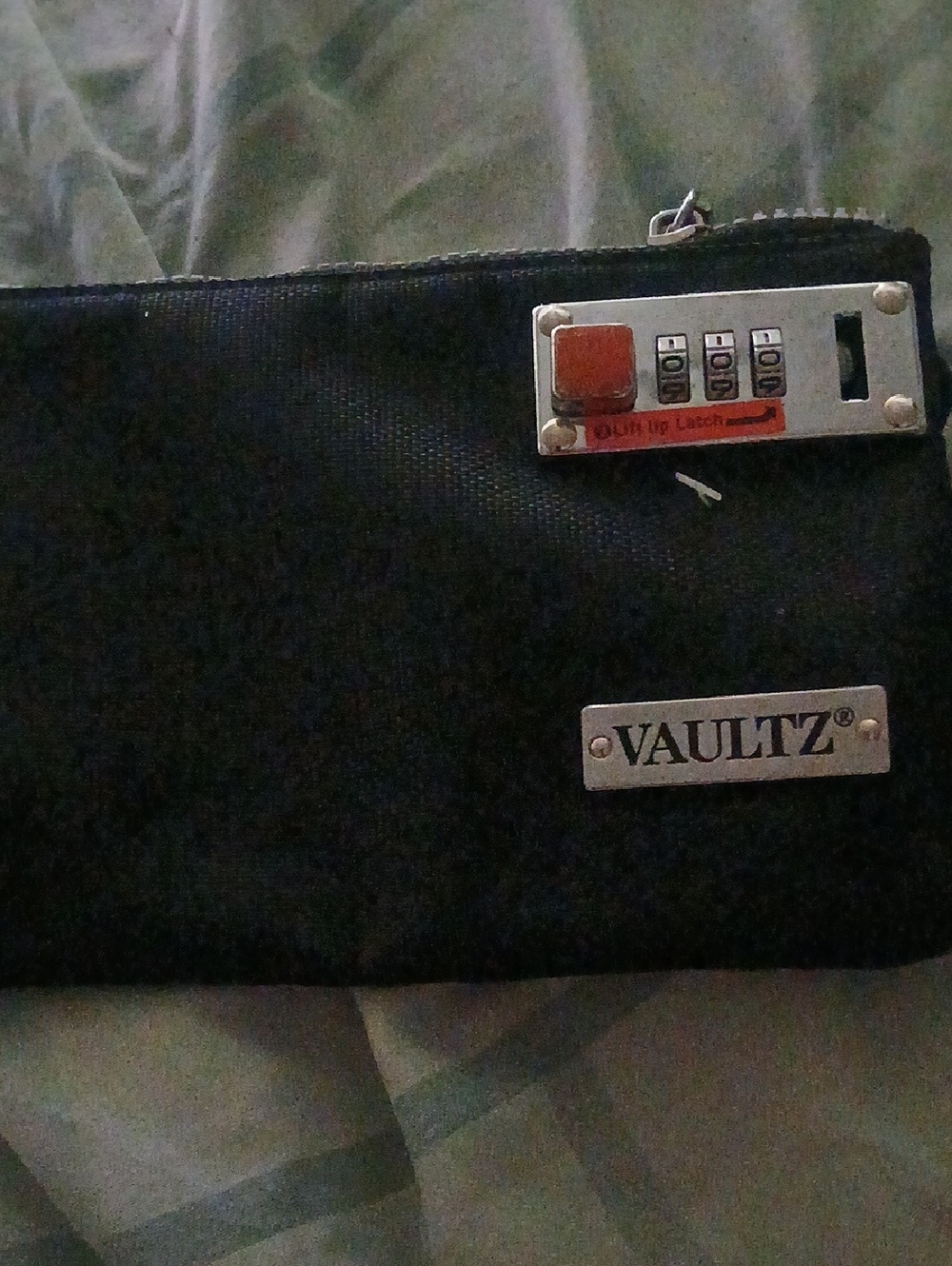 Vaultz Black Travel Cosmetic Bag with Combination Lock